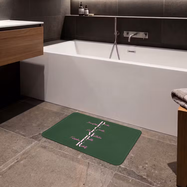 Badematte - Dezember – Text – Weihnachten – Grün — 4