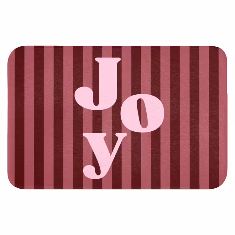 Badematte - Joy – Weihnachten – Text – Rosa — 1
