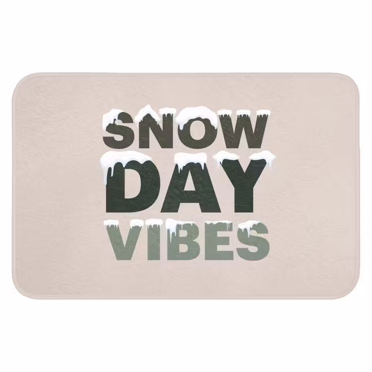 Badematte - Schnee – Text – Weihnachten – Beige — 1