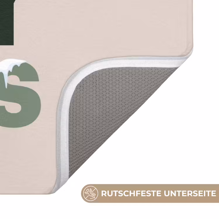 Badematte - Schnee – Text – Weihnachten – Beige — 3