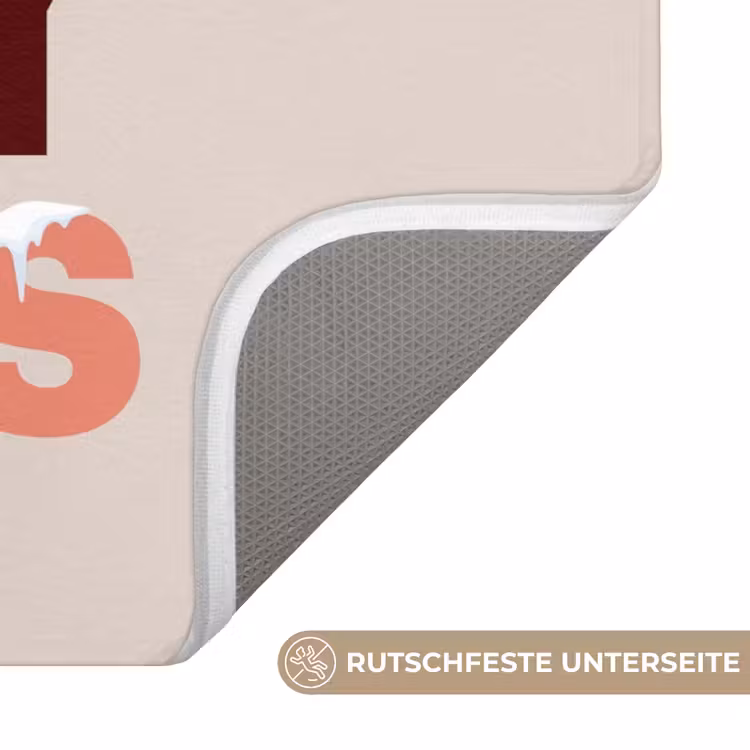 Badematte - Schnee – Weihnachten – Text – Rot — 3
