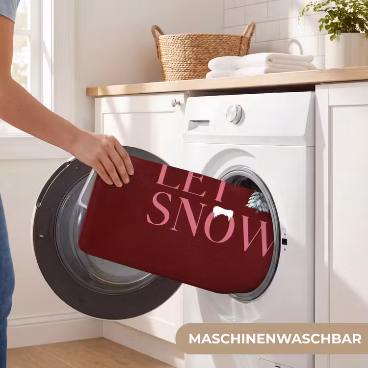 Badematte - Text – Weihnachten – Schnee – Rosa — 7