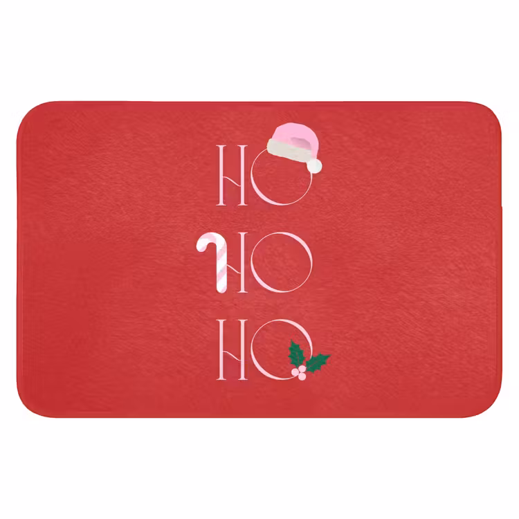 Badematte - Weihnachten – Text – Illustration – Rot — 1