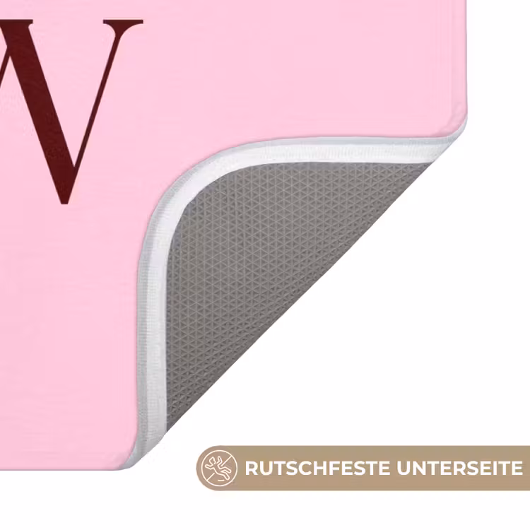Badematte - Weihnachten – Text – Schnee – Rosa — 3