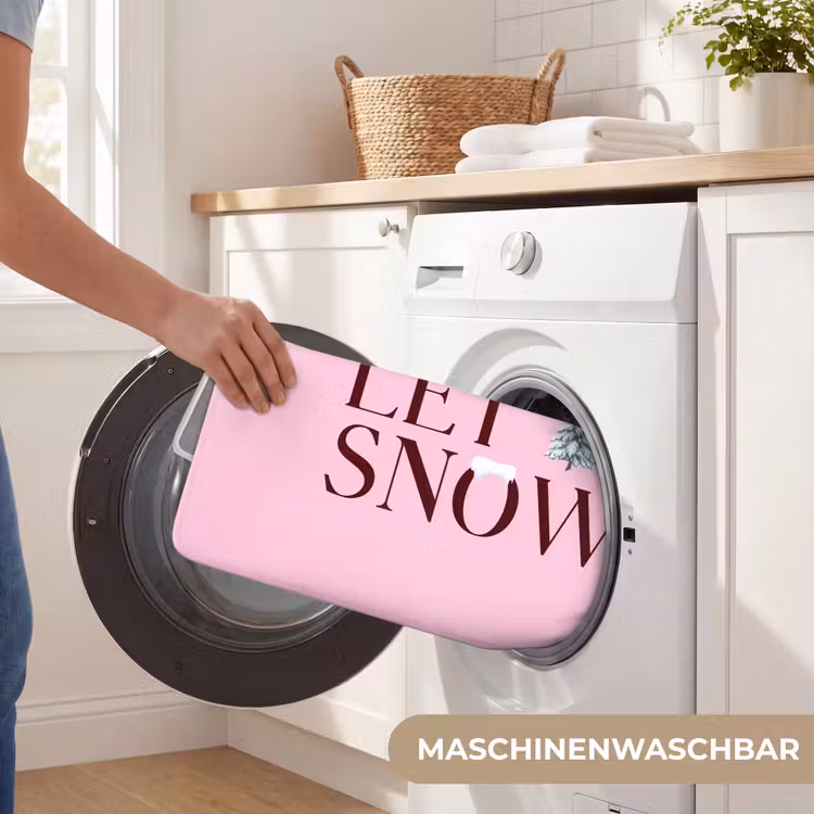 Badematte - Weihnachten – Text – Schnee – Rosa — 7