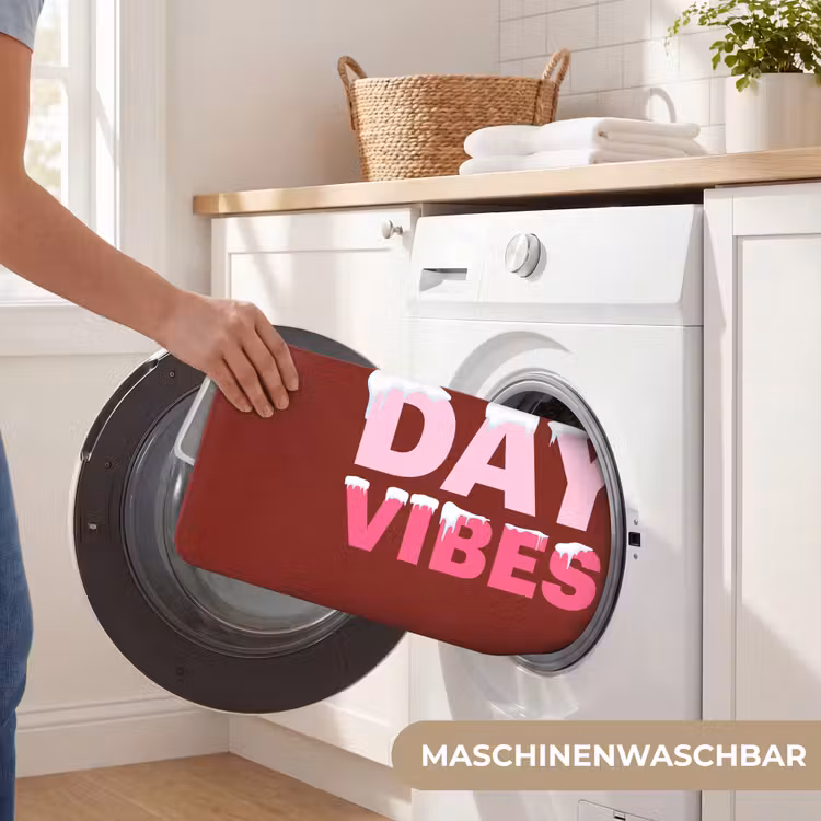 Badematte - Weihnachten – Text – Schnee – Rot – Rosa — 7