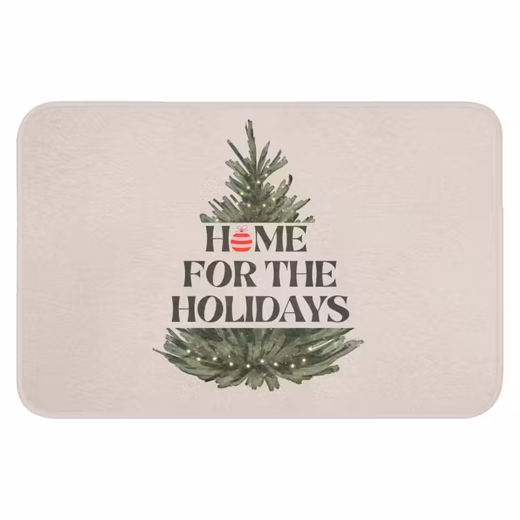 Badematte - Weihnachten – Text – Weihnachtsbaum – Beige — 1
