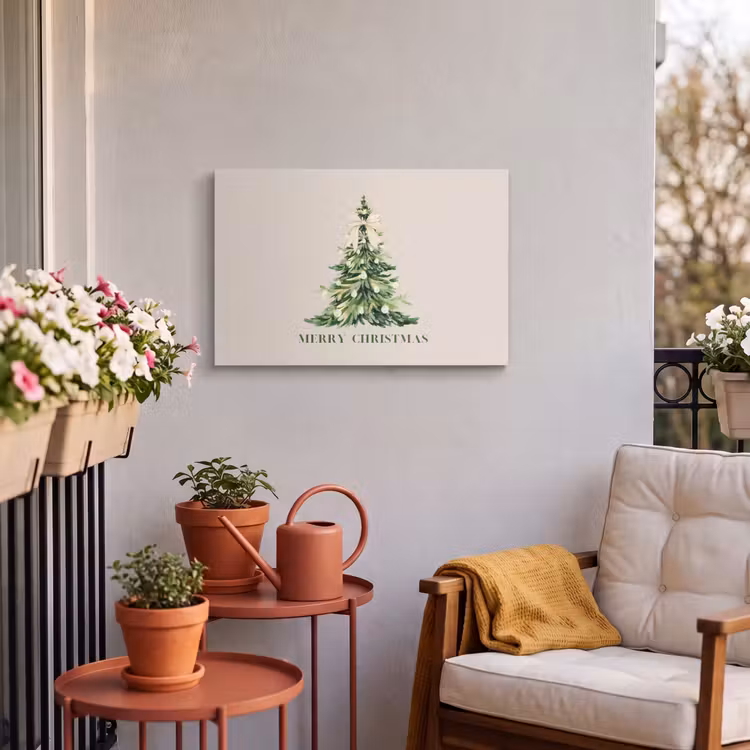 Outdoor Leinwand - Weihnachten – Weihnachtsbaum – Text — 3