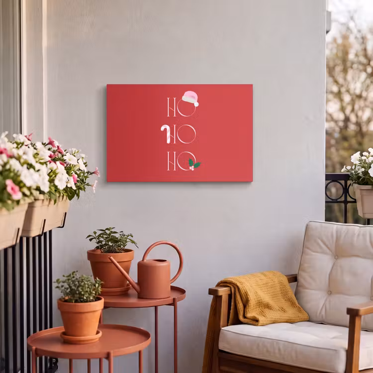 Outdoor Leinwand - Weihnachten – Text – Illustration – Rot — 3
