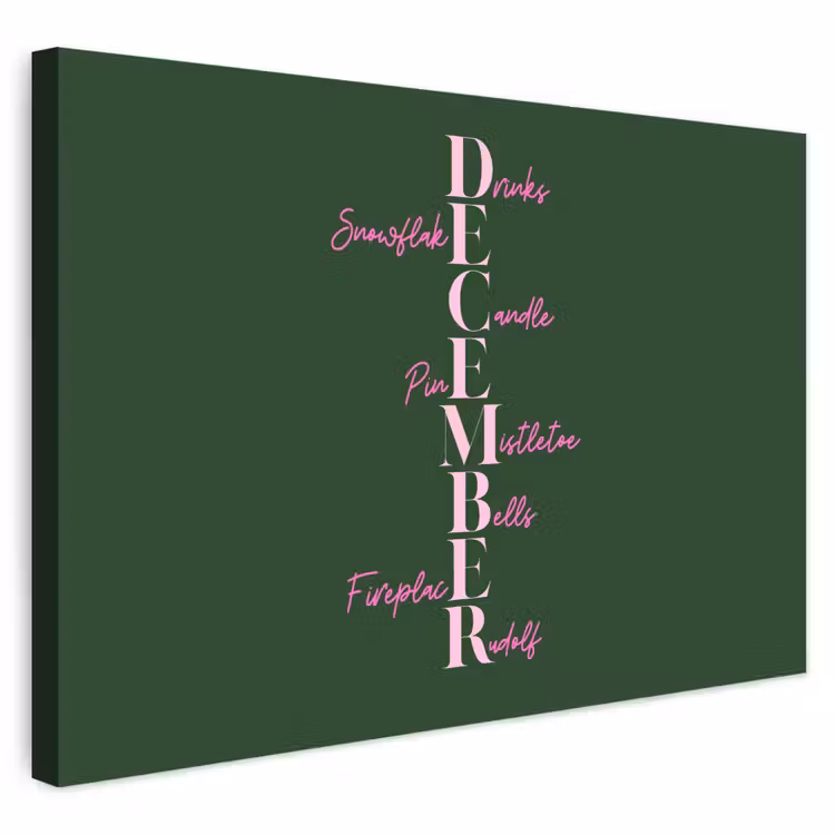 Outdoor Leinwand - Dezember – Text – Weihnachten – Grün — 1