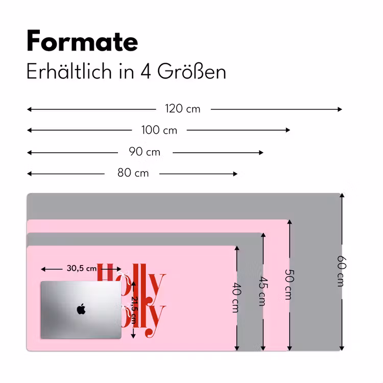 Schreibtischunterlage - Weihnachten – Text – Rot – Rosa — 5