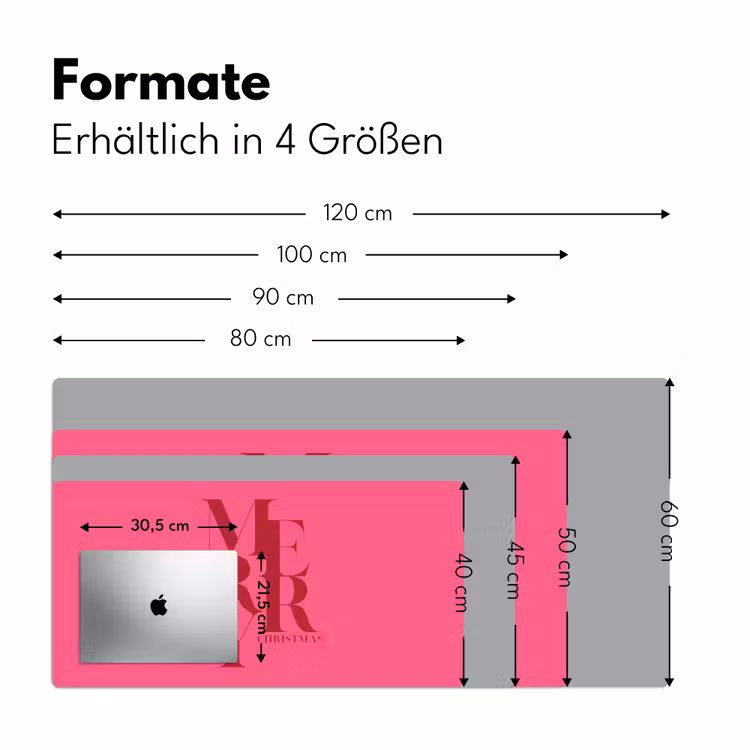 Schreibtischunterlage - Merry – Text – Weihnachten – Rosa — 5