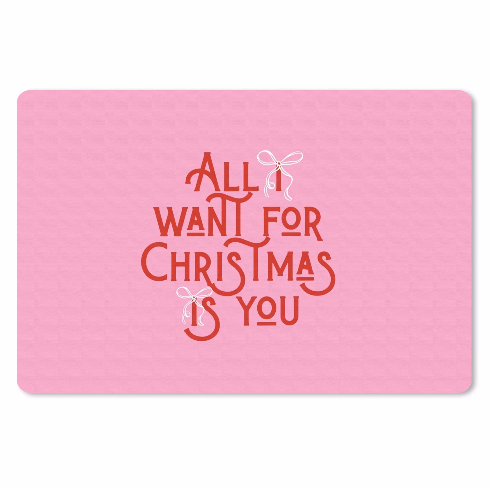 Mauspad - Text – Weihnachten – Rosa – Rot — 1