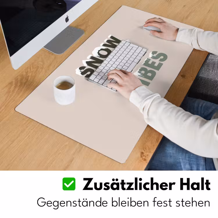 Schreibtischunterlage - Schnee – Text – Weihnachten – Beige — 3
