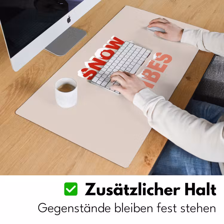 Schreibtischunterlage - Schnee – Weihnachten – Text – Rot — 3