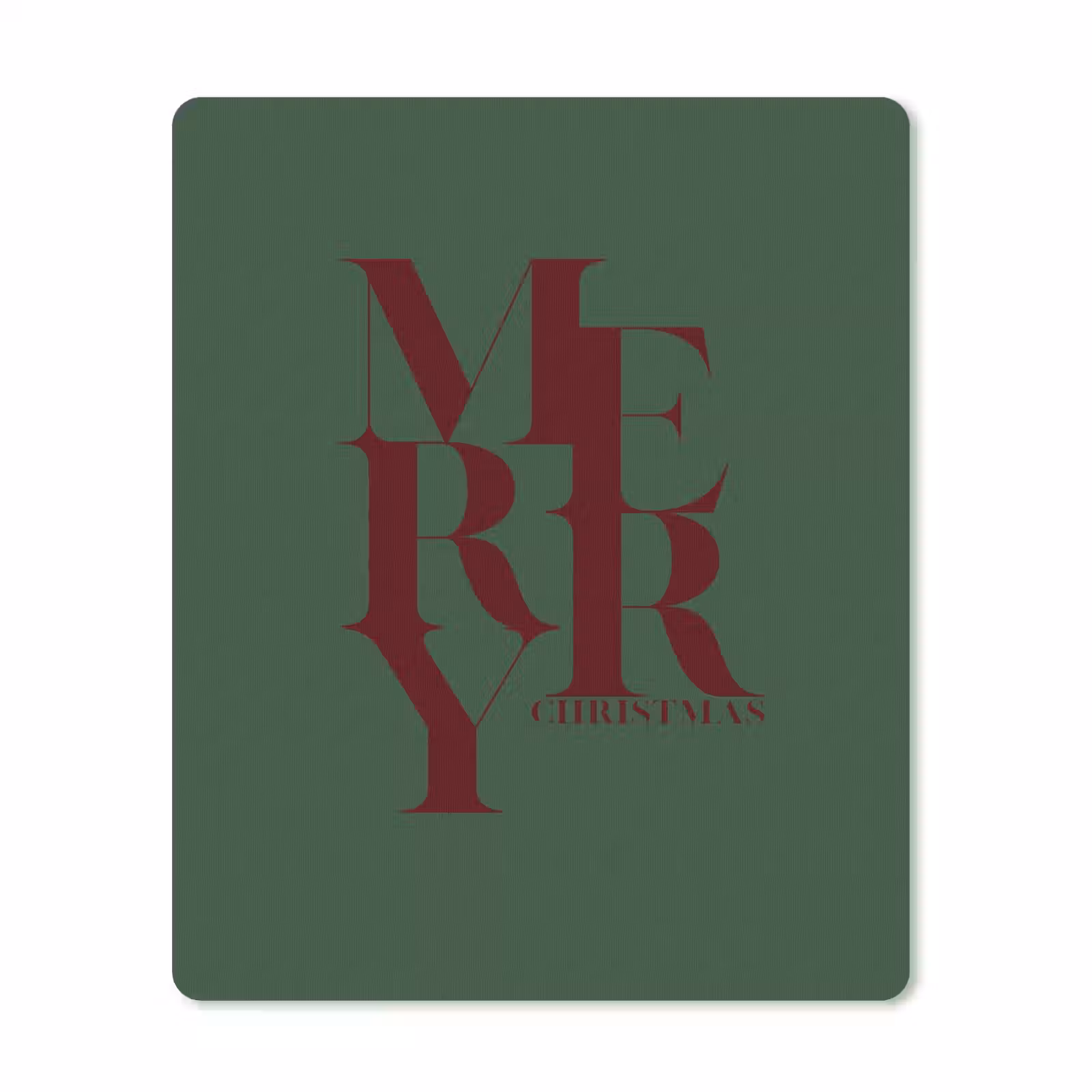 Mauspad - Merry – Text – Grün – Weihnachten — 1