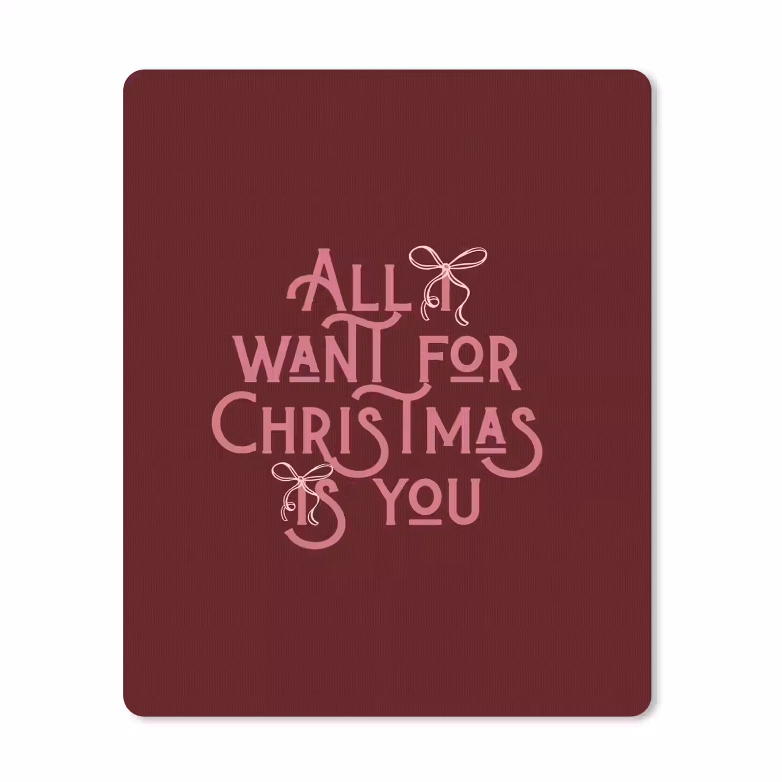 Mauspad - Text – Weihnachten – Rot – Rosa — 1
