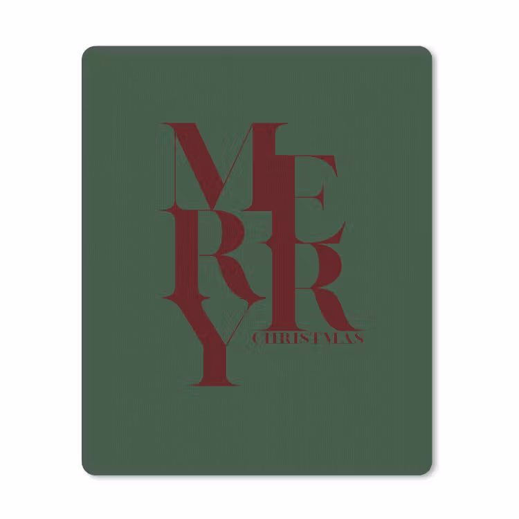 Mauspad - Merry – Text – Grün – Weihnachten — 1