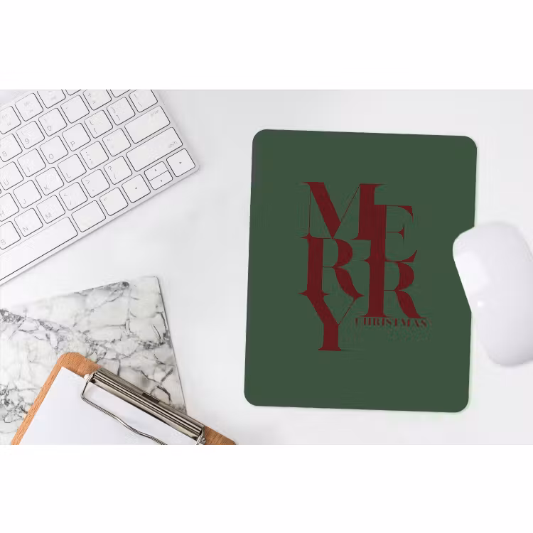 Mauspad - Merry – Text – Grün – Weihnachten — 4