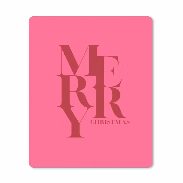 Mauspad - Merry – Text – Weihnachten – Rosa — 1
