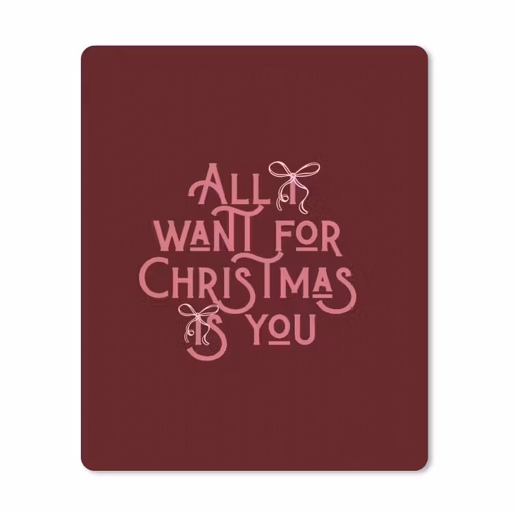 Mauspad - Text – Weihnachten – Rot – Rosa — 1