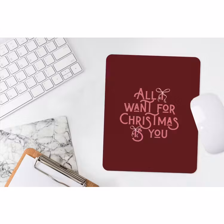 Mauspad - Text – Weihnachten – Rot – Rosa — 4