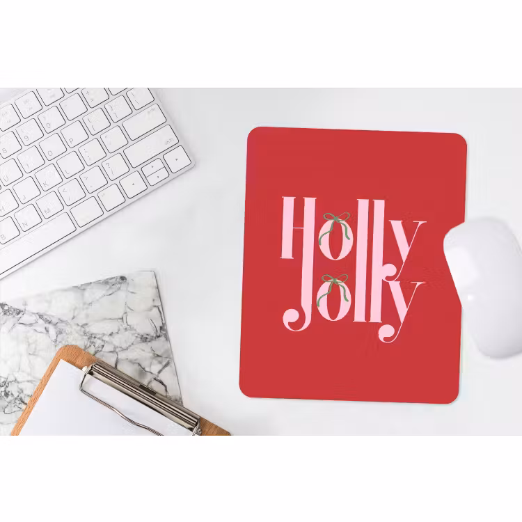 Mauspad - Weihnachten – Rosa – Rot – Text — 4