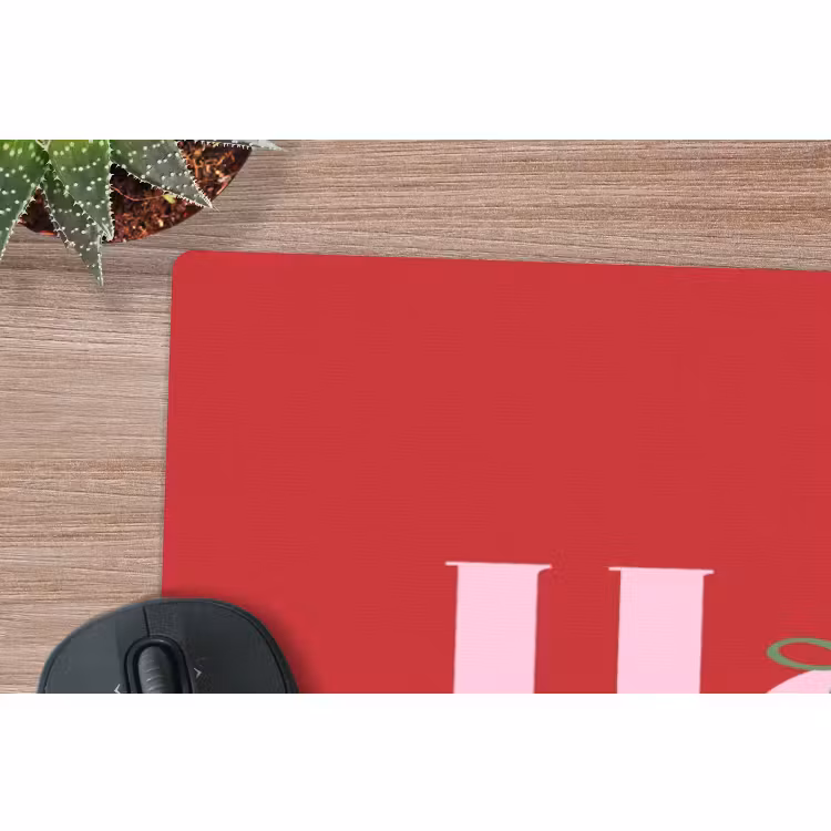 Mauspad - Weihnachten – Rosa – Rot – Text — 5