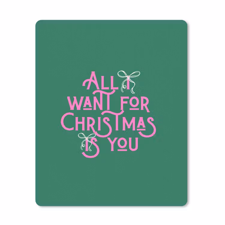 Mauspad - Weihnachten – Text – Rosa – Grün — 1