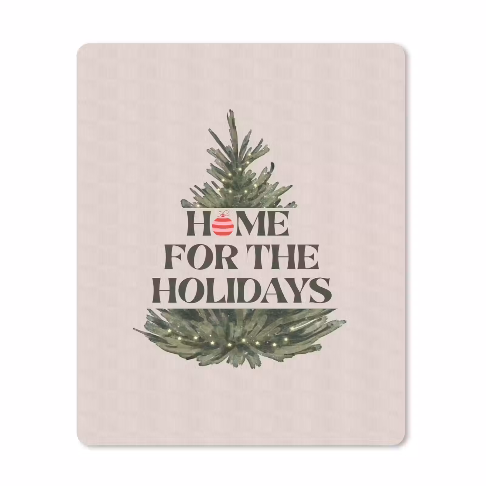 Mauspad - Weihnachten – Text – Weihnachtsbaum – Beige — 1