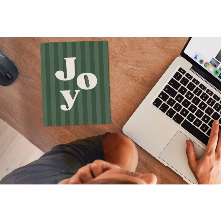 Mauspad - Joy – Weihnachten – Text – Grün — 2