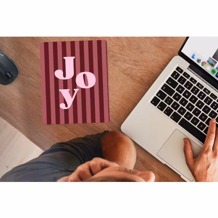 Mauspad - Joy – Weihnachten – Text – Rosa — 2