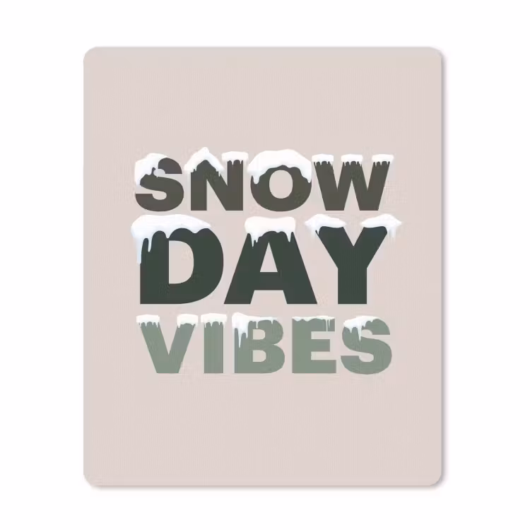 Mauspad - Schnee – Text – Weihnachten – Beige — 1