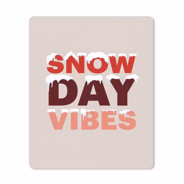 Mauspad - Schnee – Weihnachten – Text – Rot — 1