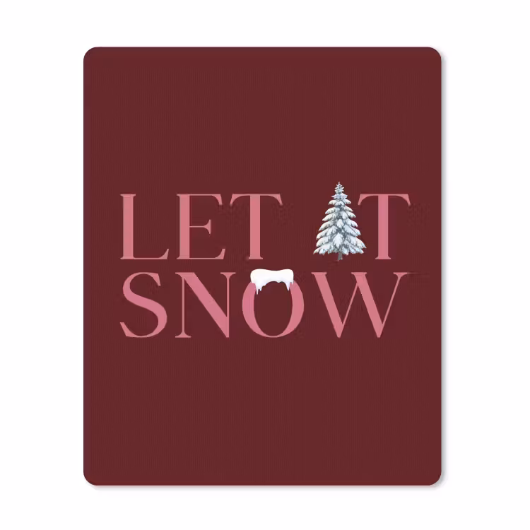 Mauspad - Text – Weihnachten – Schnee – Rosa — 1
