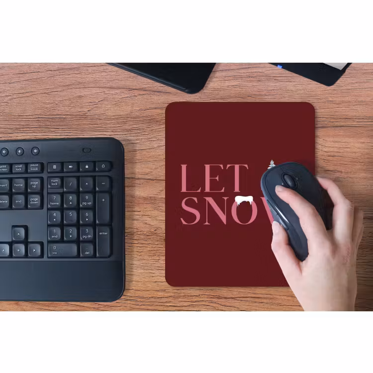 Mauspad - Text – Weihnachten – Schnee – Rosa — 3