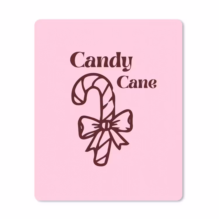 Mauspad - Weihnachten – Süßigkeiten – Text – Braun – Rosa — 1