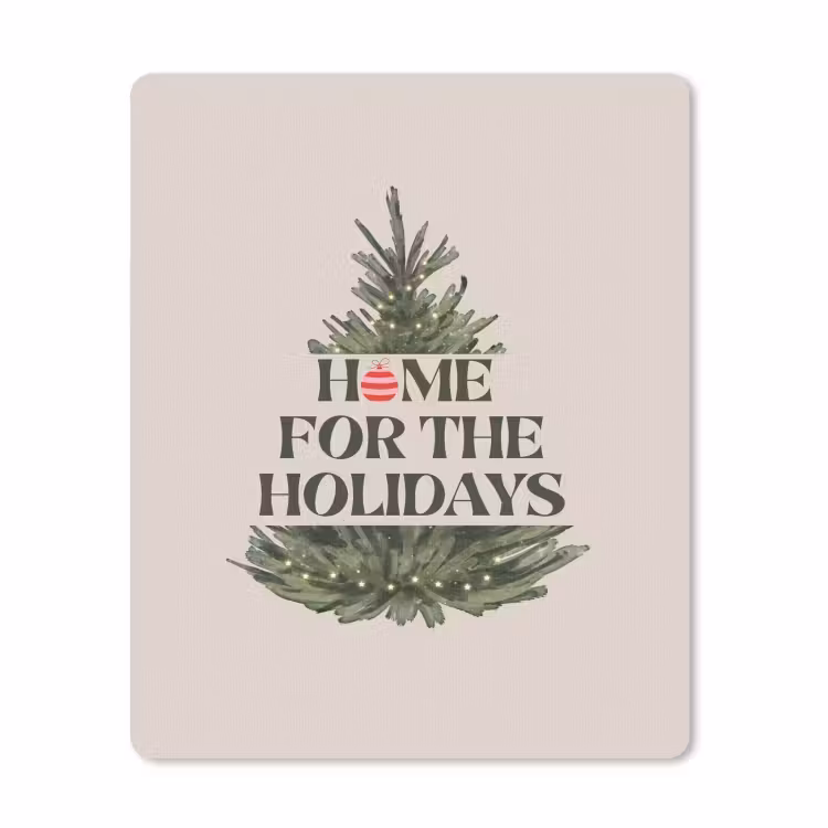Mauspad - Weihnachten – Text – Weihnachtsbaum – Beige — 1