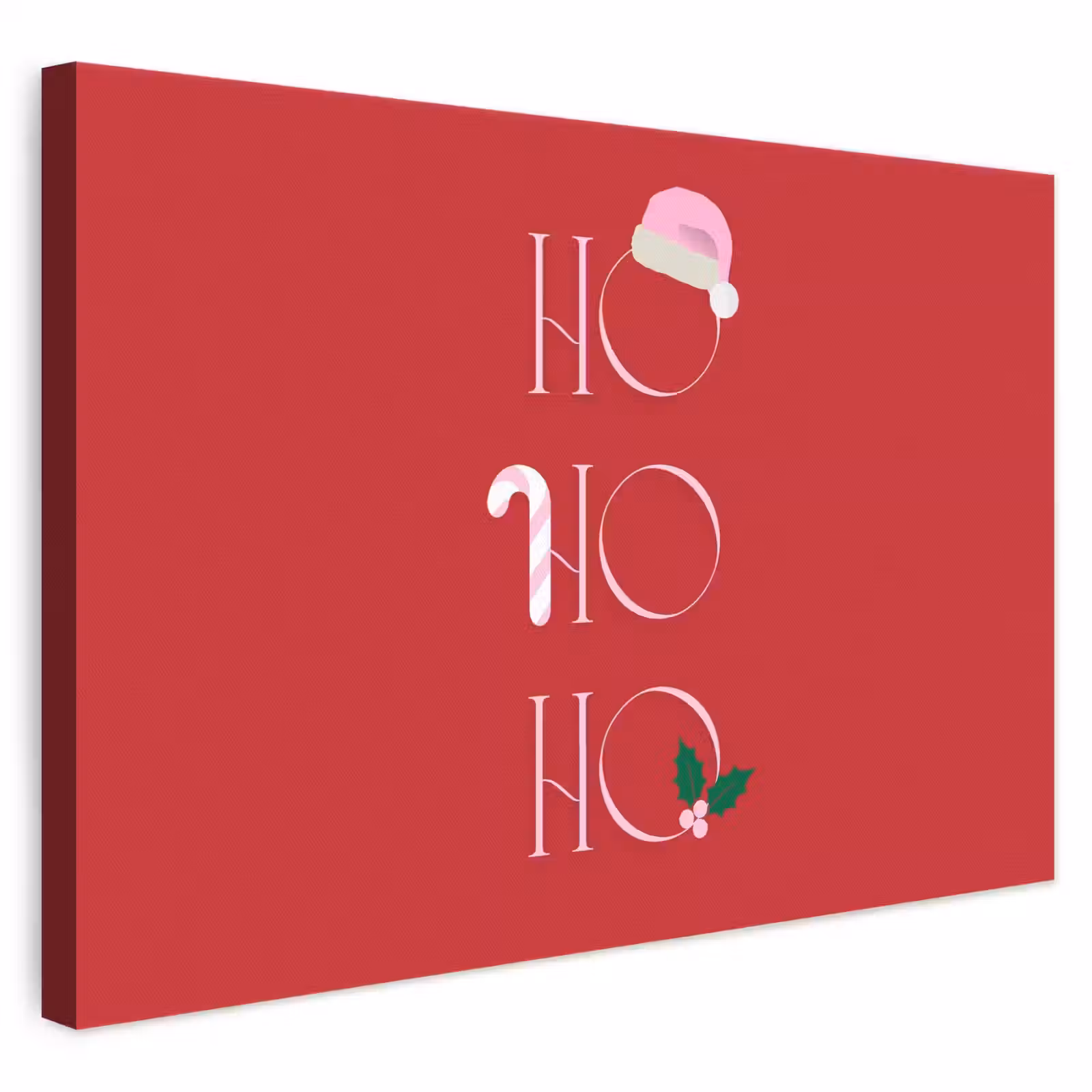 Leinwandbild - Weihnachten – Text – Illustration – Rot — 1