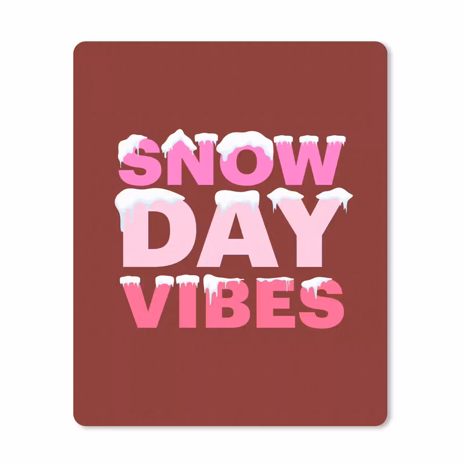 Mauspad - Weihnachten – Text – Schnee – Rot – Rosa — 1