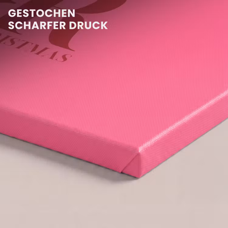 Leinwandbild - Merry – Text – Weihnachten – Rosa — 4