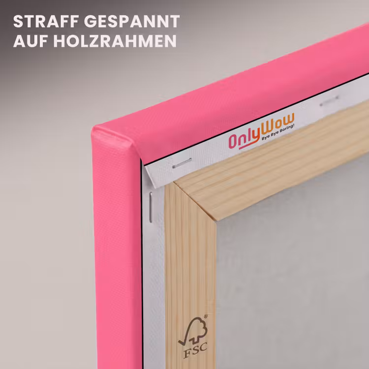 Leinwandbild - Merry – Text – Weihnachten – Rosa — 5