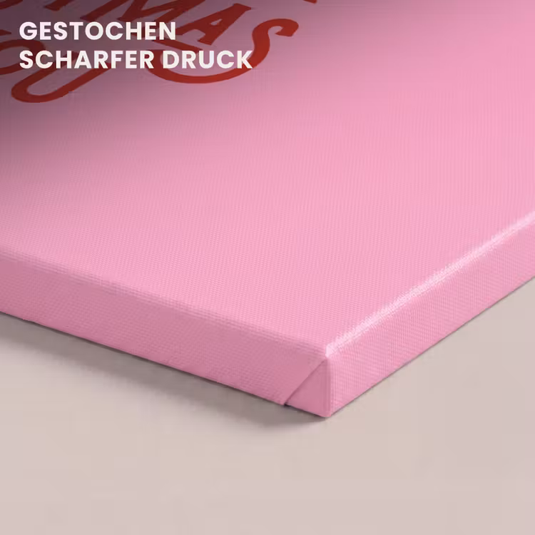 Leinwandbild - Text – Weihnachten – Rosa – Rot — 4