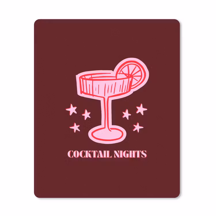 Mauspad - Cocktail – Weihnachten – Burgunderrot – Rosa — 1