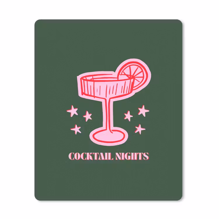 Mauspad - Cocktail – Weihnachten – Rosa – Grün — 1
