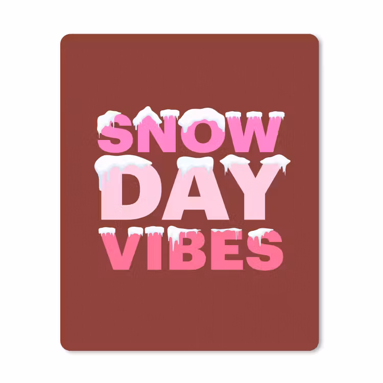 Mauspad - Weihnachten – Text – Schnee – Rot – Rosa — 1