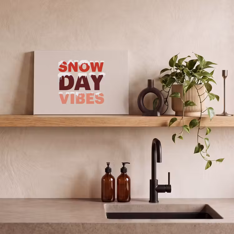 Leinwandbild - Schnee – Weihnachten – Text – Rot — 3