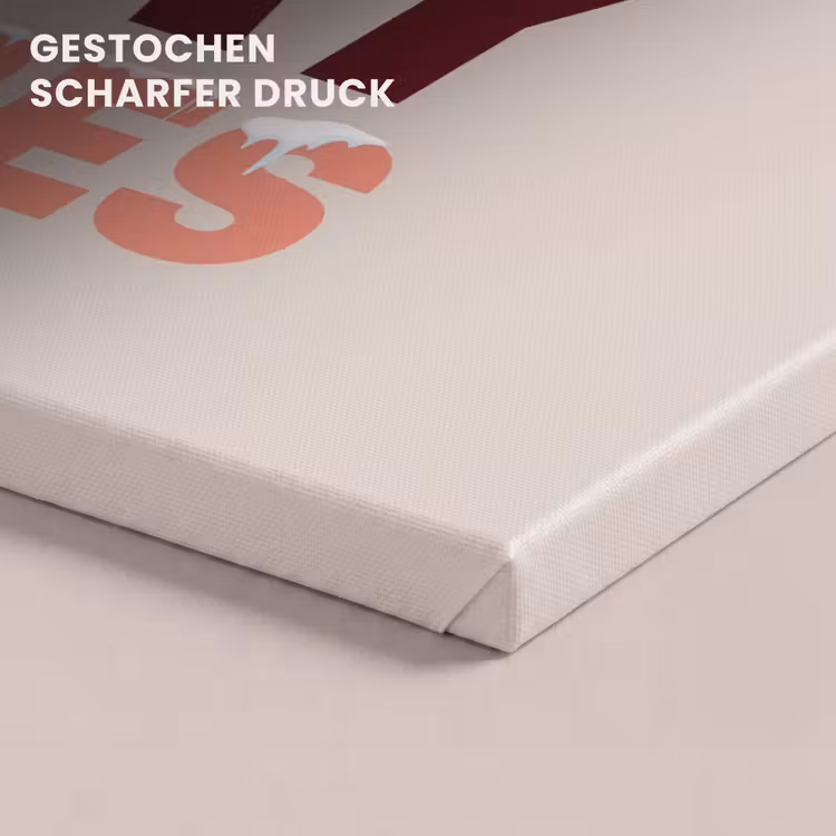 Leinwandbild - Schnee – Weihnachten – Text – Rot — 4