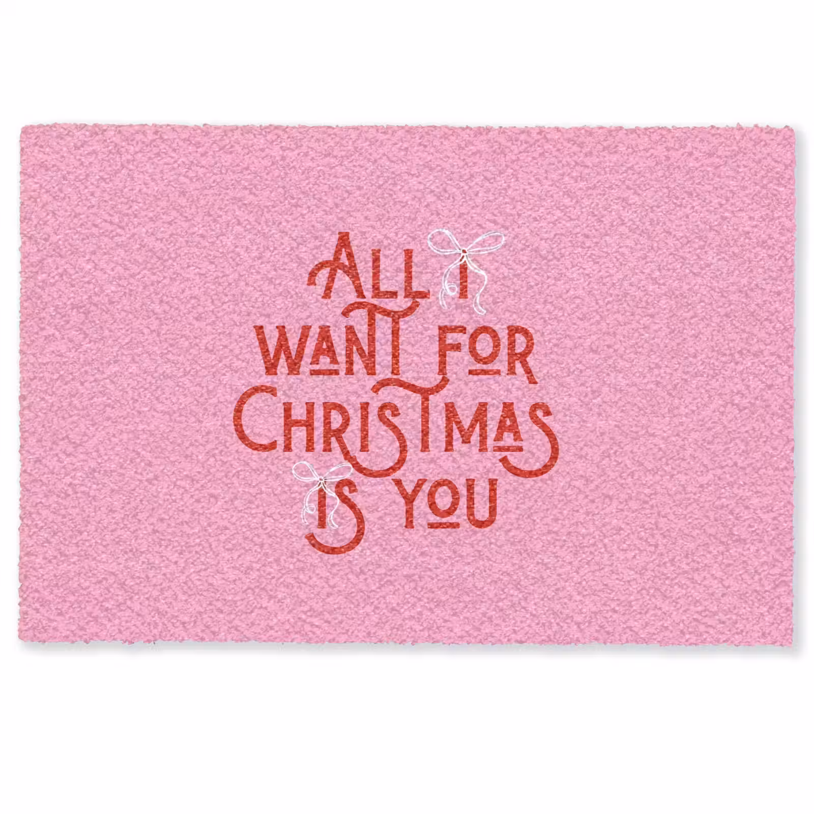Fußmatte - Text – Weihnachten – Rosa – Rot — 1