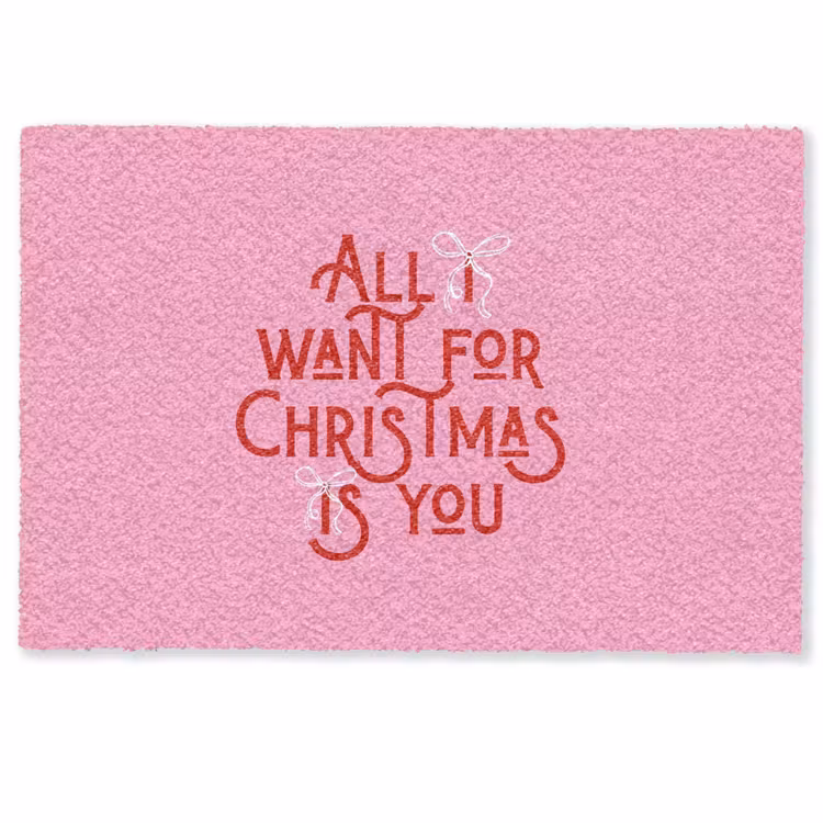 Fußmatte - Text – Weihnachten – Rosa – Rot — 1